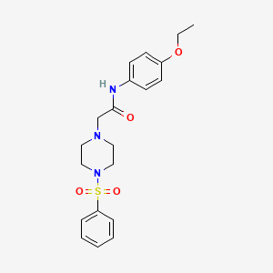 molecular formula C20H25N3O4S B5530572 N~1~-(4-ETHOXYPHENYL)-2-[4-(PHENYLSULFONYL)PIPERAZINO]ACETAMIDE 