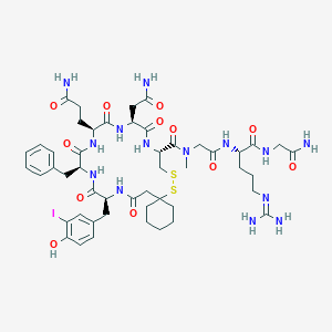 molecular formula C49H69IN14O12S2 B055306 Argipressin, mca(1)-I-tyr(2)-sar(7)- CAS No. 119902-12-4