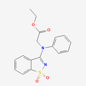 molecular formula C17H16N2O4S B5530648 ETHYL 2-[(1,1-DIOXO-1??,2-BENZOTHIAZOL-3-YL)(PHENYL)AMINO]ACETATE 