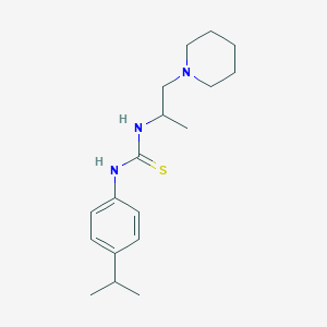 molecular formula C18H29N3S B5530747 1-[1-(Piperidin-1-yl)propan-2-yl]-3-[4-(propan-2-yl)phenyl]thiourea 