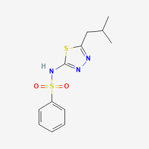 molecular formula C12H15N3O2S2 B5530783 N-(5-Isobutyl-[1,3,4]thiadiazol-2-yl)-benzenesulfonamide 
