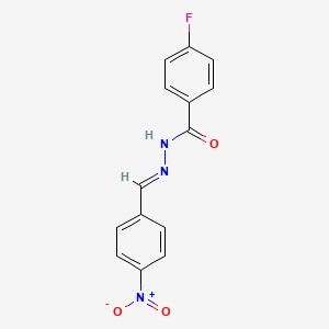 molecular formula C14H10FN3O3 B5530794 4-fluoro-N'-[(E)-(4-nitrophenyl)methylidene]benzohydrazide 