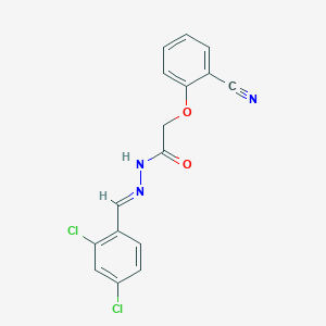 molecular formula C16H11Cl2N3O2 B5530798 2-(2-cyanophenoxy)-N-[(E)-(2,4-dichlorophenyl)methylideneamino]acetamide 