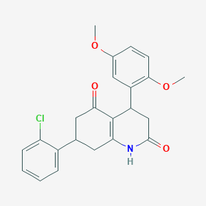 molecular formula C23H22ClNO4 B5530934 7-(2-CHLOROPHENYL)-4-(2,5-DIMETHOXYPHENYL)-1,2,3,4,5,6,7,8-OCTAHYDROQUINOLINE-2,5-DIONE 
