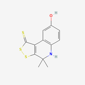 molecular formula C12H11NOS3 B5530967 8-hydroxy-4,4-dimethyl-5H-dithiolo[3,4-c]quinoline-1-thione CAS No. 135692-40-9