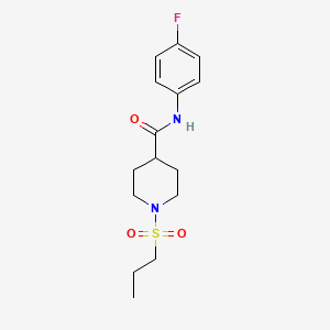 molecular formula C15H21FN2O3S B5531171 N-(4-fluorophenyl)-1-propylsulfonylpiperidine-4-carboxamide 