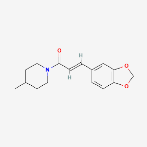 molecular formula C16H19NO3 B5531182 3-Benzo[1,3]dioxol-5-yl-1-(4-methyl-piperidin-1-yl)-propenone 