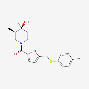 molecular formula C20H25NO3S B5531222 (3R*,4S*)-3,4-dimethyl-1-(5-{[(4-methylphenyl)thio]methyl}-2-furoyl)piperidin-4-ol 
