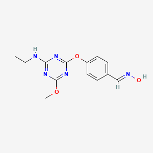 molecular formula C13H15N5O3 B5531243 N-Ethyl-4-{4-[(E)-(hydroxyimino)methyl]phenoxy}-6-methoxy-1,3,5-triazin-2-amine 