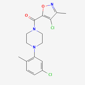 molecular formula C16H17Cl2N3O2 B5531252 1-(5-CHLORO-2-METHYLPHENYL)-4-(4-CHLORO-3-METHYL-1,2-OXAZOLE-5-CARBONYL)PIPERAZINE 