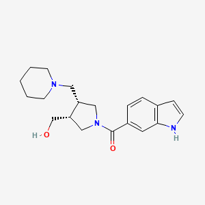 molecular formula C20H27N3O2 B5531302 [(3R,4R)-3-(hydroxymethyl)-4-(piperidin-1-ylmethyl)pyrrolidin-1-yl]-(1H-indol-6-yl)methanone 