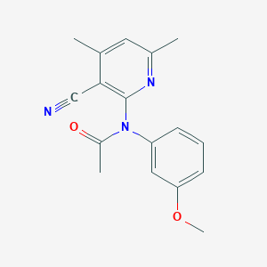 molecular formula C17H17N3O2 B5531355 N-(3-Cyano-4,6-dimethyl-pyridin-2-yl)-N-(3-methoxy-phenyl)-acetamide 
