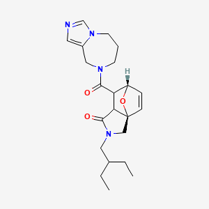 molecular formula C22H30N4O3 B5531495 (1R,7S)-3-(2-ethylbutyl)-6-(5,6,7,9-tetrahydroimidazo[1,5-a][1,4]diazepine-8-carbonyl)-10-oxa-3-azatricyclo[5.2.1.01,5]dec-8-en-4-one 