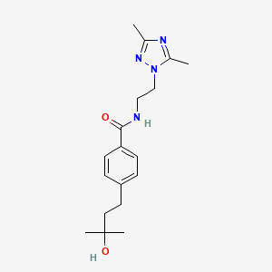 molecular formula C18H26N4O2 B5531548 N-[2-(3,5-dimethyl-1H-1,2,4-triazol-1-yl)ethyl]-4-(3-hydroxy-3-methylbutyl)benzamide 
