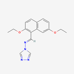 molecular formula C17H18N4O2 B5531606 N-[(2,7-diethoxy-1-naphthyl)methylene]-4H-1,2,4-triazol-4-amine 