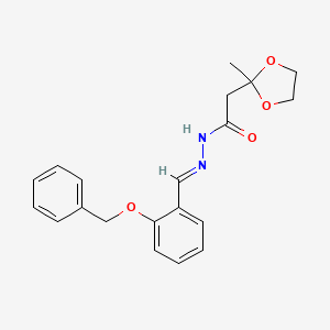 molecular formula C20H22N2O4 B5531667 N'-[(E)-[2-(BENZYLOXY)PHENYL]METHYLIDENE]-2-(2-METHYL-1,3-DIOXOLAN-2-YL)ACETOHYDRAZIDE 