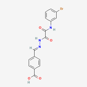 molecular formula C16H12BrN3O4 B5531676 4-[(E)-[[2-(3-bromoanilino)-2-oxoacetyl]hydrazinylidene]methyl]benzoic acid 