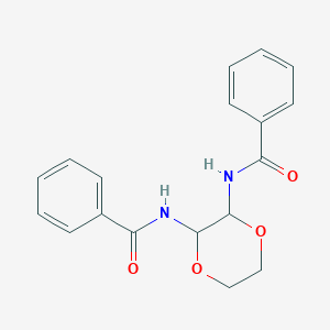 molecular formula C18H18N2O4 B5531715 N,N'-1,4-dioxane-2,3-diyldibenzamide 