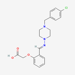 molecular formula C20H22ClN3O3 B5531734 [2-((E)-{[4-(4-chlorobenzyl)-1-piperazinyl]imino}methyl)phenoxy]acetic acid 