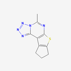 molecular formula C10H9N5S B5531741 7-Methyl-10-thia-3,4,5,6,8-pentaazatetracyclo[7.6.0.0^{2,6}.0^{11,15}]pentadeca-1(9),2,4,7,11(15)-pentaene 