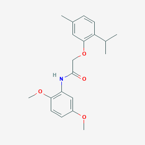 molecular formula C20H25NO4 B5531756 N-(2,5-dimethoxyphenyl)-2-(5-methyl-2-propan-2-ylphenoxy)acetamide 