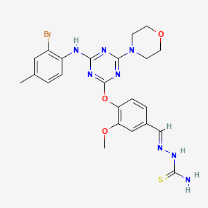 molecular formula C23H25BrN8O3S B5531767 [(E)-[4-[[4-(2-bromo-4-methylanilino)-6-morpholin-4-yl-1,3,5-triazin-2-yl]oxy]-3-methoxyphenyl]methylideneamino]thiourea 