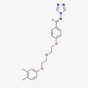 molecular formula C21H24N4O3 B5531810 N-[(E)-(4-{2-[2-(3,4-dimethylphenoxy)ethoxy]ethoxy}phenyl)methylidene]-4H-1,2,4-triazol-4-amine 