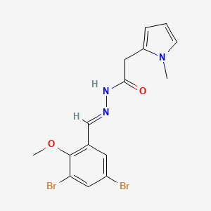 molecular formula C15H15Br2N3O2 B5531812 N-[(E)-(3,5-dibromo-2-methoxyphenyl)methylideneamino]-2-(1-methylpyrrol-2-yl)acetamide 
