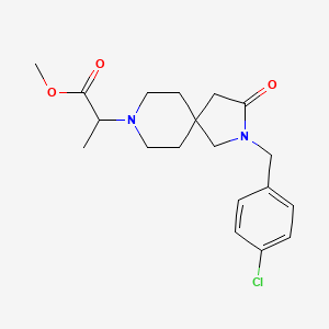 molecular formula C19H25ClN2O3 B5531832 methyl 2-[2-(4-chlorobenzyl)-3-oxo-2,8-diazaspiro[4.5]dec-8-yl]propanoate 