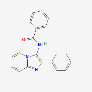 molecular formula C22H19N3O B5531927 N-[8-methyl-2-(4-methylphenyl)imidazo[1,2-a]pyridin-3-yl]benzamide 