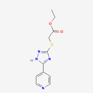 molecular formula C11H12N4O2S B5531955 ETHYL 2-{[5-(PYRIDIN-4-YL)-4H-1,2,4-TRIAZOL-3-YL]SULFANYL}ACETATE 