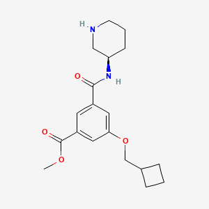 molecular formula C19H26N2O4 B5531997 methyl 3-(cyclobutylmethoxy)-5-{[(3R)-3-piperidinylamino]carbonyl}benzoate hydrochloride 