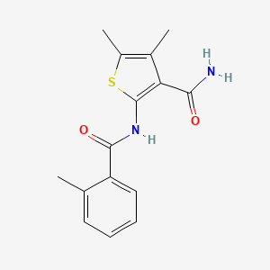 molecular formula C15H16N2O2S B5532026 4,5-dimethyl-2-[(2-methylbenzoyl)amino]-3-thiophenecarboxamide 