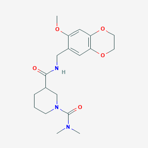 molecular formula C19H27N3O5 B5532032 N~3~-[(7-methoxy-2,3-dihydro-1,4-benzodioxin-6-yl)methyl]-N~1~,N~1~-dimethyl-1,3-piperidinedicarboxamide 