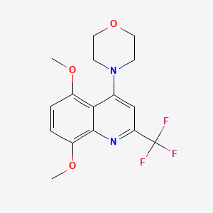molecular formula C16H17F3N2O3 B5532099 4-[5,8-Dimethoxy-2-(trifluoromethyl)quinolin-4-yl]morpholine 
