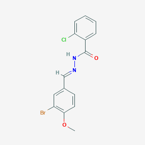 molecular formula C15H12BrClN2O2 B5532154 N'-[(E)-(3-BROMO-4-METHOXYPHENYL)METHYLIDENE]-2-CHLOROBENZOHYDRAZIDE 
