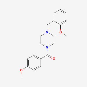molecular formula C20H24N2O3 B5532244 [4-(2-METHOXYBENZYL)PIPERAZINO](4-METHOXYPHENYL)METHANONE 
