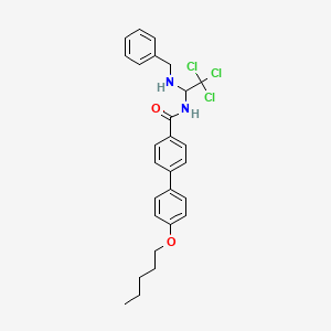 molecular formula C27H29Cl3N2O2 B5532259 N-[1-(benzylamino)-2,2,2-trichloroethyl]-4-(4-pentoxyphenyl)benzamide 