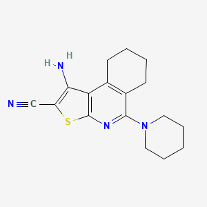 molecular formula C17H20N4S B5532270 1-amino-5-(1-piperidinyl)-6,7,8,9-tetrahydrothieno[2,3-c]isoquinoline-2-carbonitrile 