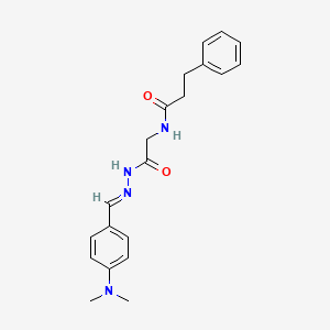 molecular formula C20H24N4O2 B5532300 N-[2-[(2E)-2-[[4-(dimethylamino)phenyl]methylidene]hydrazinyl]-2-oxoethyl]-3-phenylpropanamide 