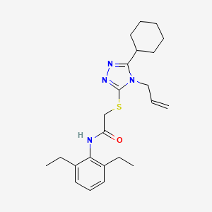 molecular formula C23H32N4OS B5532329 2-[(4-ALLYL-5-CYCLOHEXYL-4H-1,2,4-TRIAZOL-3-YL)SULFANYL]-N-(2,6-DIETHYLPHENYL)ACETAMIDE 
