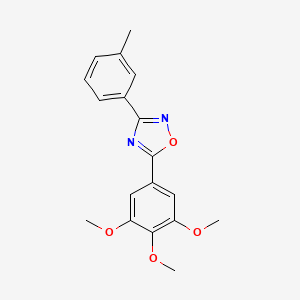 molecular formula C18H18N2O4 B5532396 3-(3-methylphenyl)-5-(3,4,5-trimethoxyphenyl)-1,2,4-oxadiazole 
