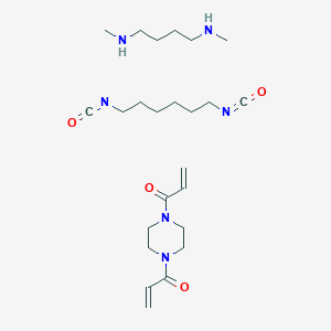 molecular formula C24H42N6O4 B055325 1,6-diisocyanatohexane;N,N'-dimethylbutane-1,4-diamine;1-(4-prop-2-enoylpiperazin-1-yl)prop-2-en-1-one CAS No. 123098-01-1