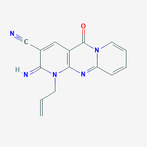 molecular formula C15H11N5O B5532509 1-ALLYL-2-IMINO-5-OXO-1,5-DIHYDRO-2H-DIPYRIDO[1,2-A:2,3-D]PYRIMIDIN-3-YL CYANIDE 