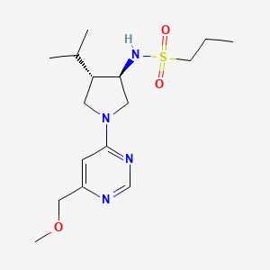 molecular formula C16H28N4O3S B5532537 N-[(3R,4S)-1-[6-(methoxymethyl)pyrimidin-4-yl]-4-propan-2-ylpyrrolidin-3-yl]propane-1-sulfonamide 