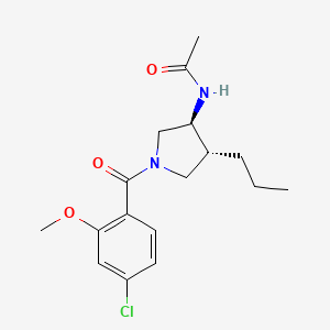 molecular formula C17H23ClN2O3 B5532556 N-[(3S*,4R*)-1-(4-chloro-2-methoxybenzoyl)-4-propyl-3-pyrrolidinyl]acetamide 