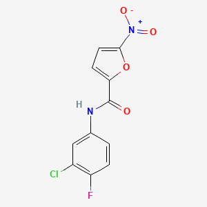 molecular formula C11H6ClFN2O4 B5532565 N-(3-chloro-4-fluorophenyl)-5-nitrofuran-2-carboxamide 