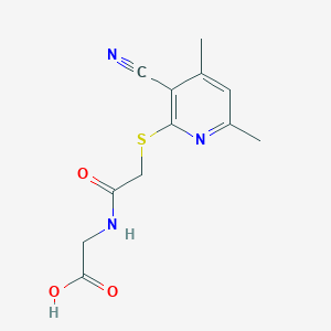 molecular formula C12H13N3O3S B5532572 2-{2-[(3-CYANO-4,6-DIMETHYLPYRIDIN-2-YL)SULFANYL]ACETAMIDO}ACETIC ACID 
