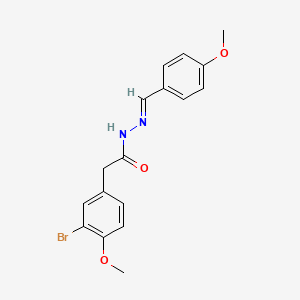 molecular formula C17H17BrN2O3 B5532611 2-(3-bromo-4-methoxyphenyl)-N-[(E)-(4-methoxyphenyl)methylideneamino]acetamide 