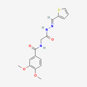 molecular formula C16H17N3O4S B5532635 3,4-Dimethoxy-N-(2-oxo-2-(2-(2-thienylmethylene)hydrazino)ethyl)benzamide CAS No. 374606-62-9
